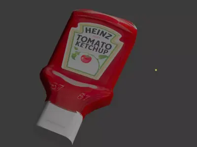 Heinz Ketchup Bottle Condiment Low-poly 3D model