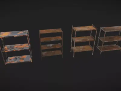 Rusty Shelves Low-poly 3D model