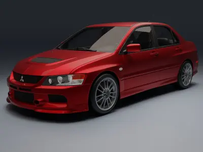 Mitsubishi Lancer Evolution IX Low-poly 3D model