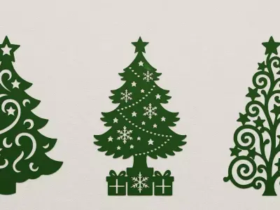 Christmas Tree Ornament Set Holiday Decoration 3D Models 3D print model