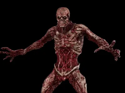 Mummy-zombie human low-poly game engine ready 3D model Low-poly 3D model