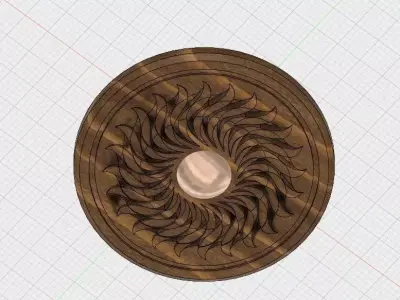 Wooden Sun Symbol Free 3D print model