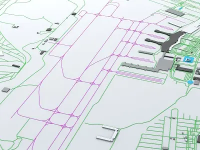 Sao Paulo Guarulhos GRU Airport Roads Buildings and Public Trans 3D model