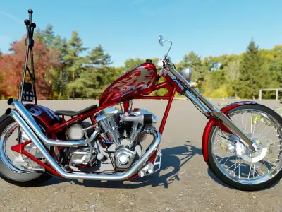 Chopper Motorcycle 3D model