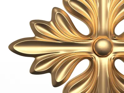 Rosette Carved Decoration CNC 01 Low-poly 3D model