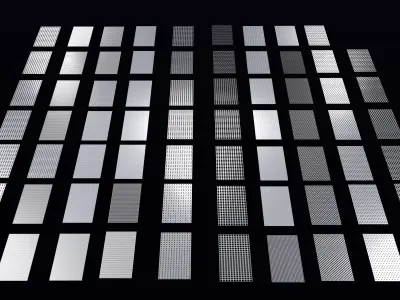 Perforated panels with circle shape hole pack 25K05 3D model