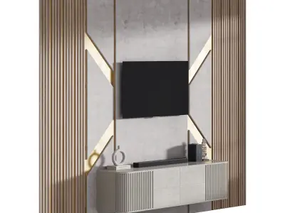 Modern TV Wall 029 3D model