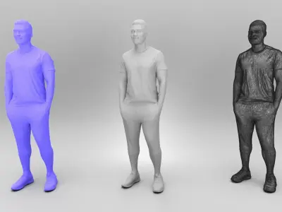 Handsome man in sportswear 428 Low-poly 3D model