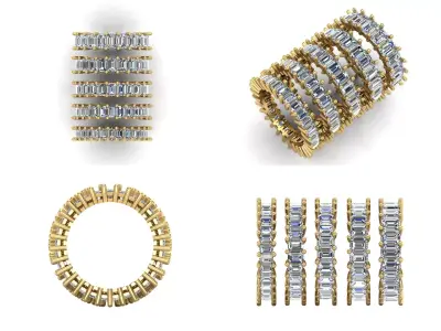 Ring ri213  emerald  3D print model