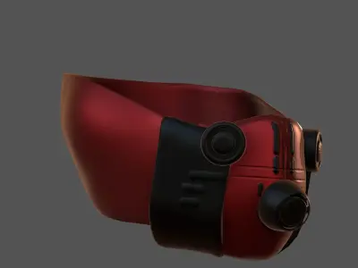 Gas mask helmet 3d model scifi Low-poly  Low-poly 3D model 85