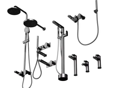 faucet and shower set 3D model