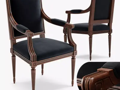 Chair Louis XVI A Low-poly 3D model