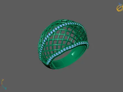 STL 3DM Print Ready Women Diamond Ring Lightweight Printable  3D print model 111