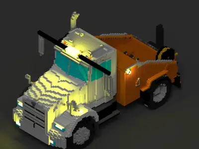 truck lego Low-poly 3D model