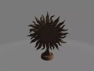 Carved Sun Disc Sculpture 3D print model