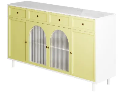 Contemporary Wooden Sideboard Credenza 3D model