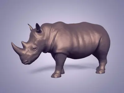 Animal - Rhinoceros Statue - Figurine 3D print model