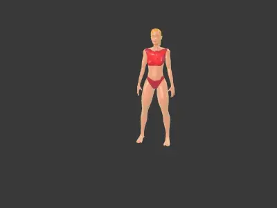 Low poly  3D model -ArchViz -Beach woman -50 Beach Sport Poses  Low-poly 3D model