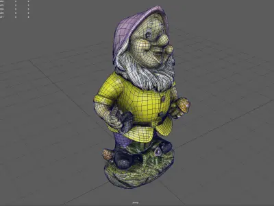 Garden Gnome 9 Low-poly 3D model