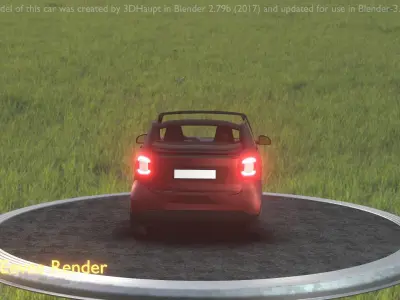 City Car 88 Small Convertible Open Type-E Brown Low-poly 3D model