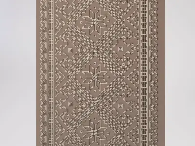 Ornamental 3D Wall Panel  Ethnic Geometric Pattern Low-poly 3D model
