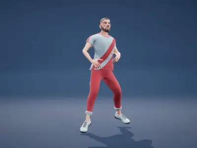 Jack and parket soccer - football animations Low-poly 3D model