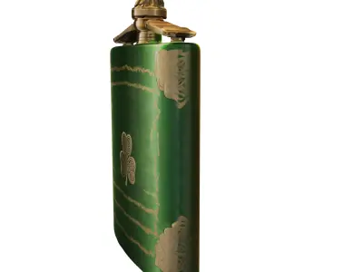 Celtic Shamrock Hip Flask Low-poly 3D model