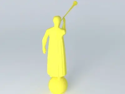 Angel figure holding trumpet Free 3D model