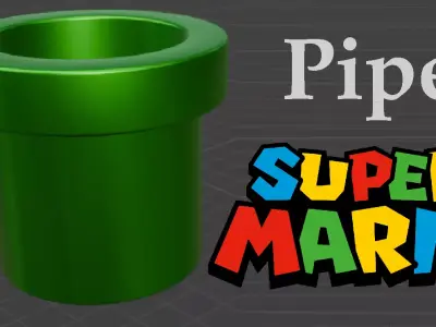 Pipe Super Mario Bros 3D Model Free low-poly 3D model