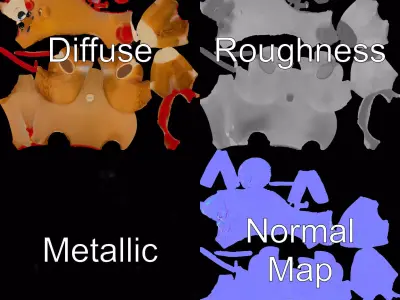 Cheerful Teddy Bear model pack Low-poly 3D model