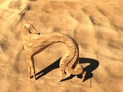 GREYHOUND SAND STATUE  3D model