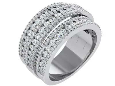 Luxury Ring With Round Diamonds 4671 3D print model