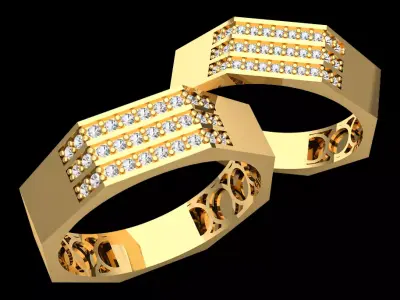 8-sided set rings 3D print model