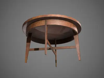 Table round coffee Low-poly 3D model