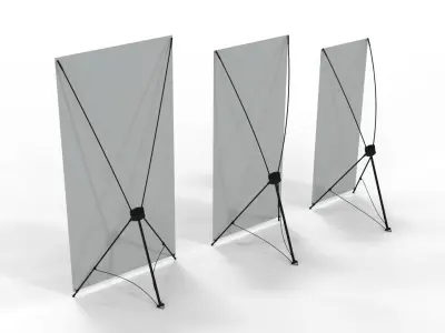 X-Banner Display Set - 3 Sizes 3D model