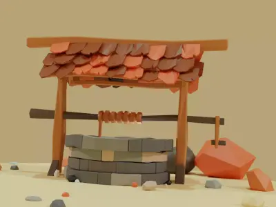 Water well  Free low-poly 3D model