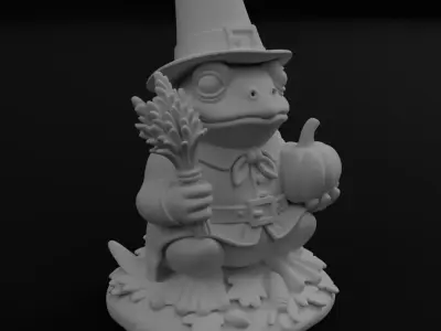 Thanksgiving Froggie Pilgrim 3D model for 3D Printing Fall Fi... 3D print model