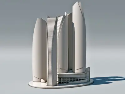 Etihad Towers in Abu Dhabi 3d Model  3D print model