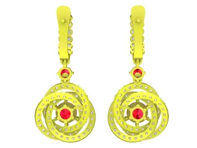 5839 luxury korean diamond earrings 3D print model