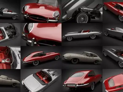 1961-1964 E-Type Jaguars 3D Model Pack