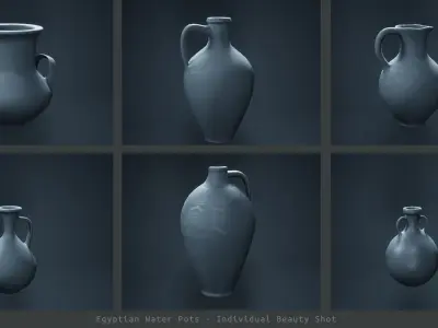 Egyptian Pot F Low-poly 3D model