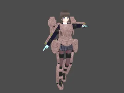 Vroid ExoSuit with Jetpack  Free low-poly 3D model
