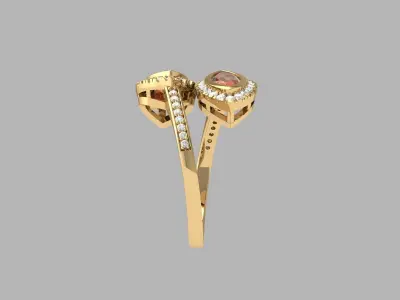 Marquise 2-Stone Art Deco Ring 3D print model