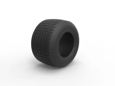 Dirt Sprint racing tire 2 Scale 1 to 25 3D print model