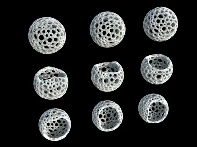 Sphere 3D print Model group of silver rings Free 3D print model