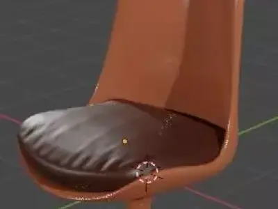 A Brown Cute Chair with A Brown Pillow 3D model