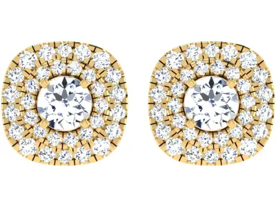 Solitaire Women Stud Earring 3dm STL OBJ FBX Render Details 3D print model