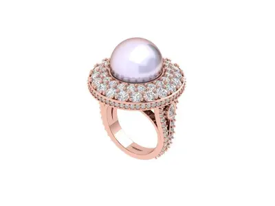 Pearl Artdeco Ring 3D print model