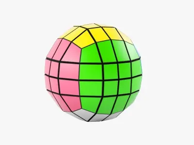 Rubiks cube 4x4x4 ball 3D model