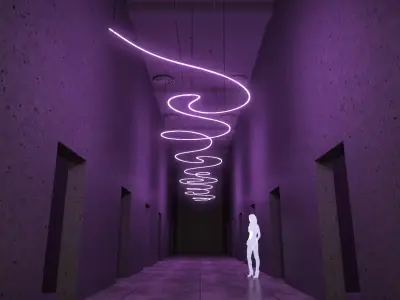 Ceiling Hanging Neon Lights 1 3D model